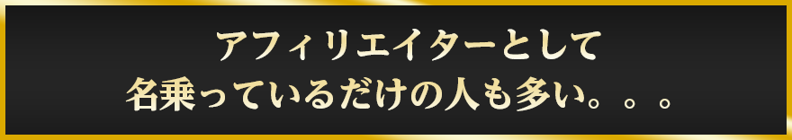 アフィリエイターとして名乗っているだけの人も多い。。。