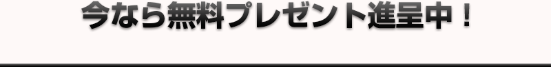 今なら無料プレゼント進呈中！